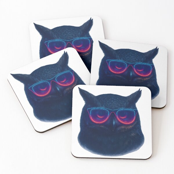 Item preview, Neon Owl with Glowing Sunglasses designed and sold by WolfPixelRo.