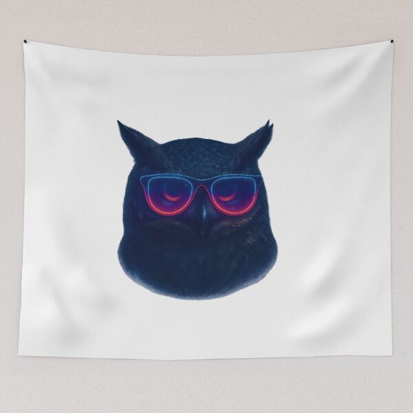Item preview, Neon Owl with Glowing Sunglasses designed and sold by WolfPixelRo.