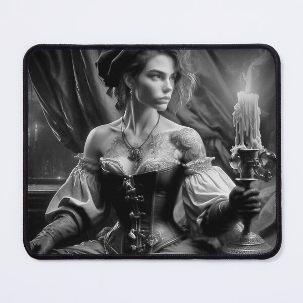 Item preview, "Moonlit Corsair Queen - Black & White Pirate Art" designed and sold by Ghost Archer Illusions.