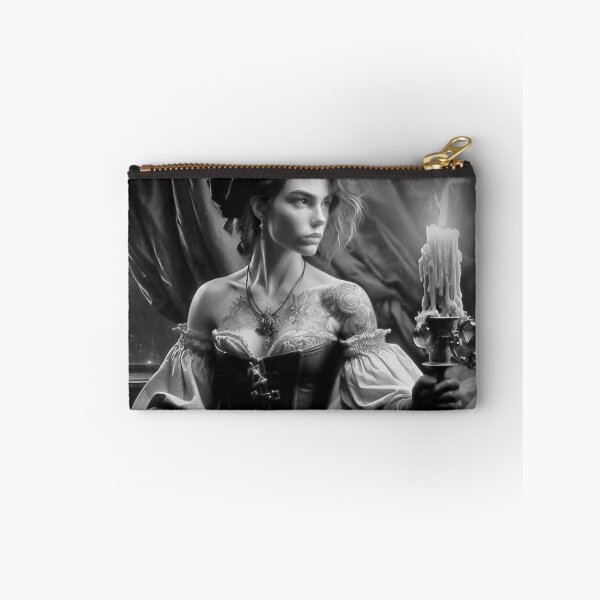 Item preview, "Moonlit Corsair Queen - Black & White Pirate Art" designed and sold by Ghost Archer Illusions.