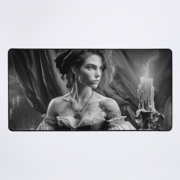 Item preview, "Moonlit Corsair Queen - Black & White Pirate Art" designed and sold by Ghost Archer Illusions.