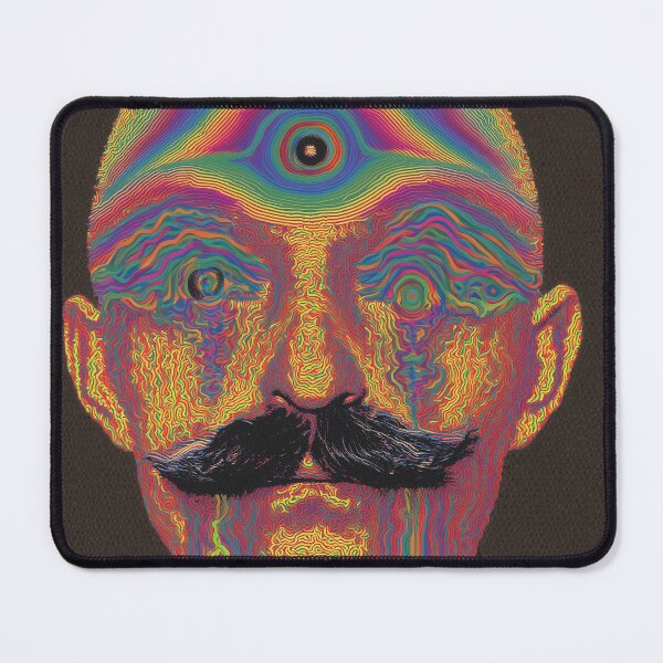 Item preview, Surreal Neon George Gurdjieff Vintage Abstract Psychedelic Art designed and sold by Mystikos Art.