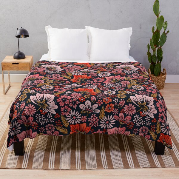 Item preview, Retro Flower Power – Denim & Pink designed and sold by Cat Coquillette.