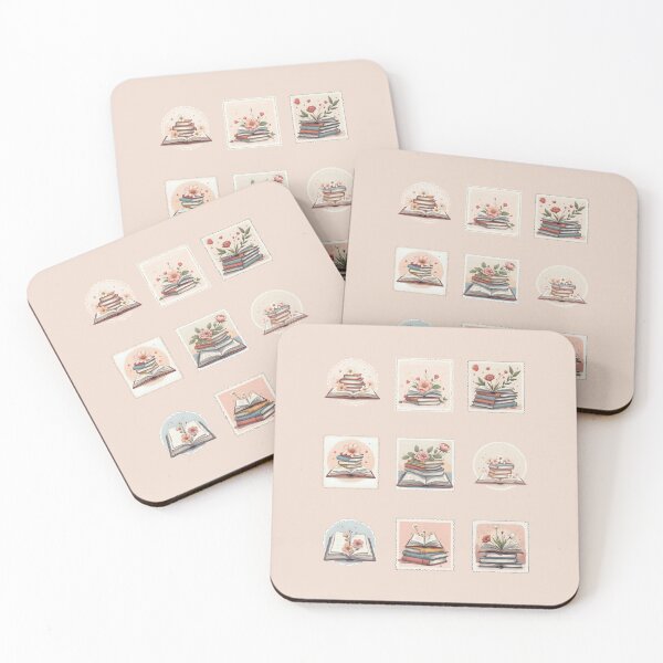 Item preview, fall bookish stamps collection designed and sold by Wordsmith-Wear.