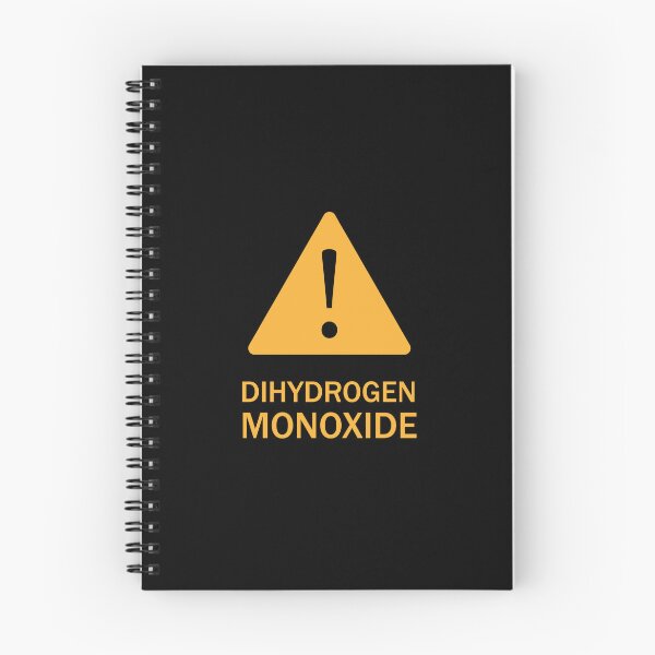 Item preview, Funny science warning sign with text “Dihydrogen Monoxide” parodying chemical hazard symbols in a nerdy chemistry joke style designed and sold by All-Of-Art.