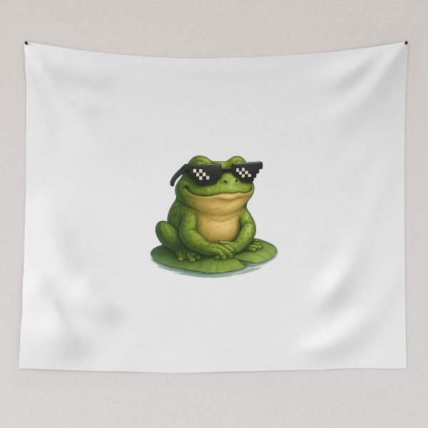 Item preview, Chill Frog with Pixel Sunglasses – Funny Gamer Vibe Design designed and sold by WolfPixelRo.
