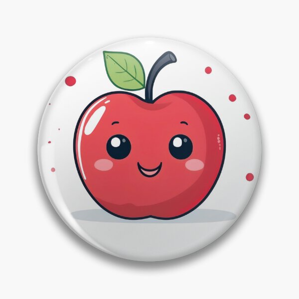 Item preview, Happy Kawaii Apple – Cute Cartoon Fruit with a Smile designed and sold by CharlieMakes.