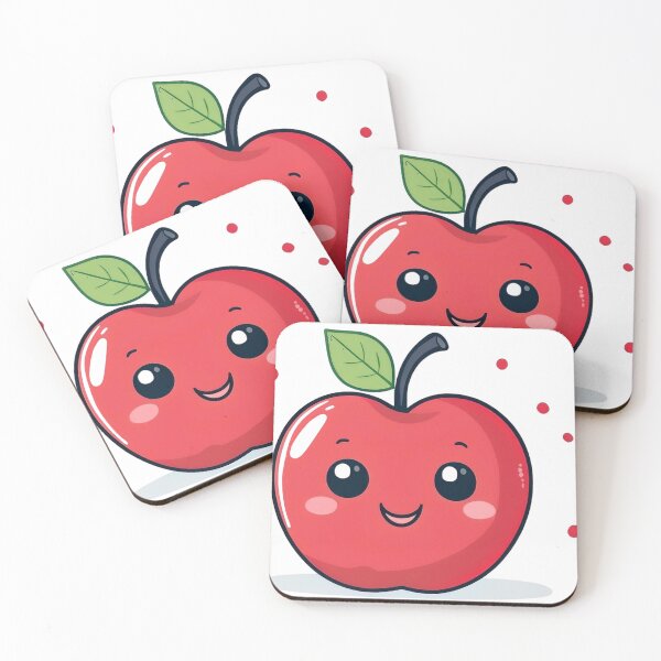 Item preview, Happy Kawaii Apple – Cute Cartoon Fruit with a Smile designed and sold by CharlieMakes.