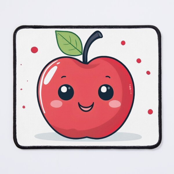 Item preview, Happy Kawaii Apple – Cute Cartoon Fruit with a Smile designed and sold by CharlieMakes.
