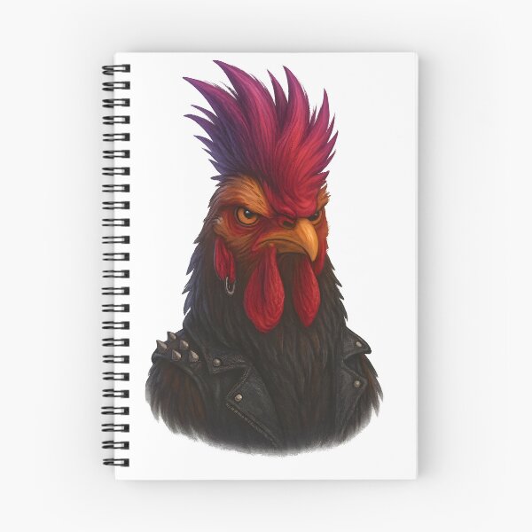 Item preview, Punk Rooster with Mohawk – Rebel Chicken Attitude Design designed and sold by WolfPixelRo.