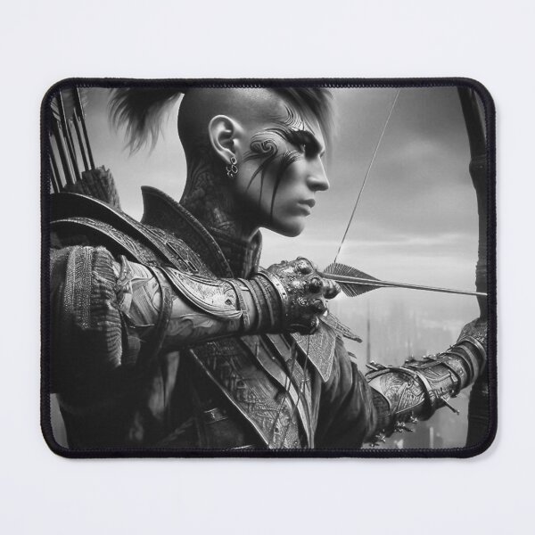 Item preview, "Shadow Archer Warlord - Monochrome Fantasy Art" designed and sold by Ghost Archer Illusions.