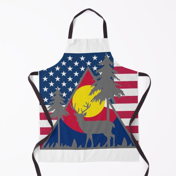 Item preview, Mountain and Deer with American and Colorado Flags 051825 01 designed and sold by Lazarustci.