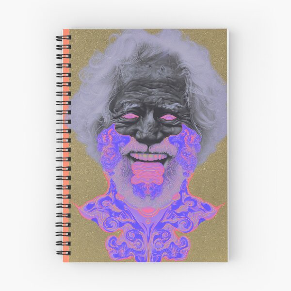 Item preview, Surreal Neon Smiling Alexander Shulgin Vintage Psychedelic Abstract Art designed and sold by Mystikos Art.