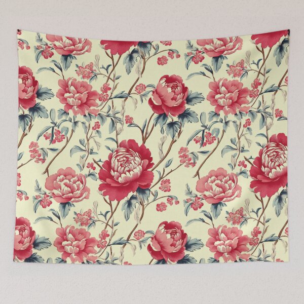 Item preview, Peony French Toile — Floral Illustration designed and sold by HEADMADE-TV.