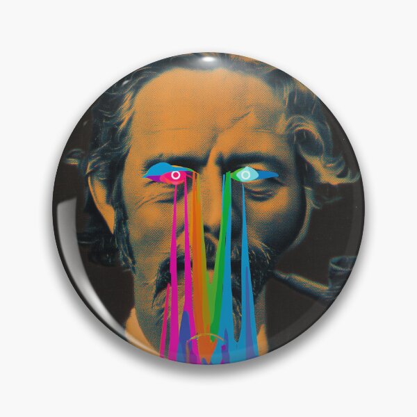 Item preview, Surreal Neon Visionary Alan Watts Vintage Abstract Psychedelic Art designed and sold by Mystikos Art.
