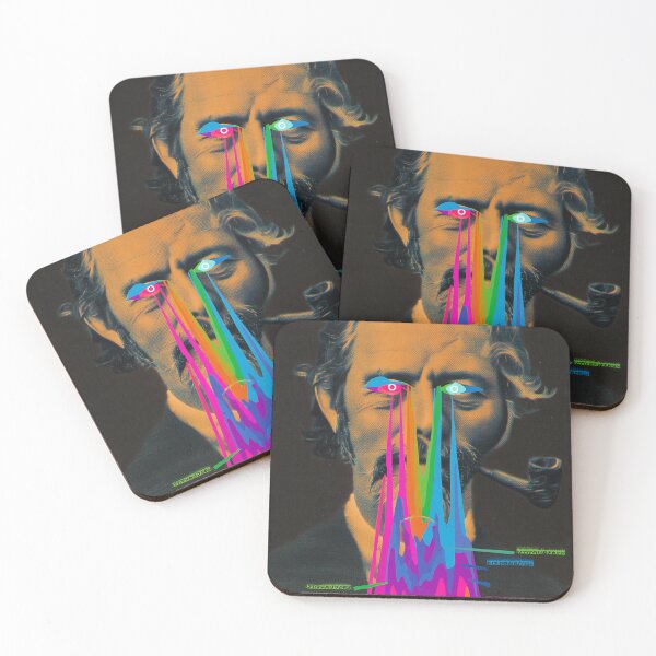 Item preview, Surreal Neon Visionary Alan Watts Vintage Abstract Psychedelic Art designed and sold by Mystikos Art.