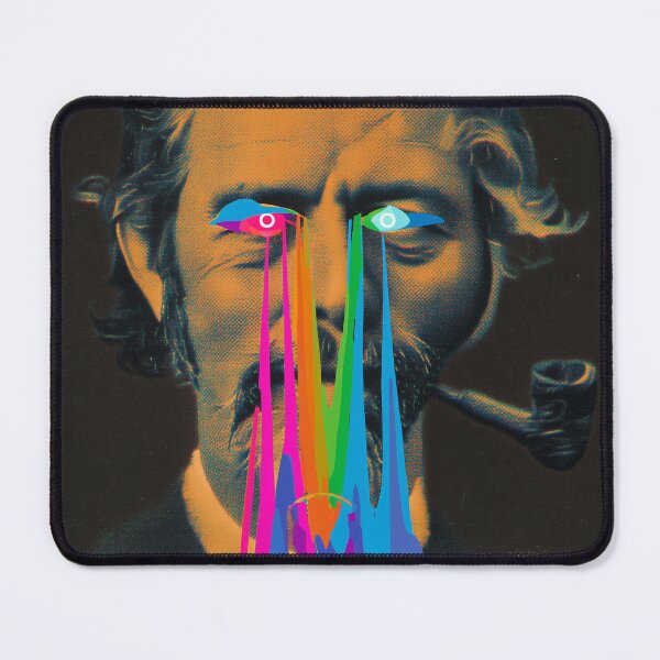 Item preview, Surreal Neon Visionary Alan Watts Vintage Abstract Psychedelic Art designed and sold by Mystikos Art.