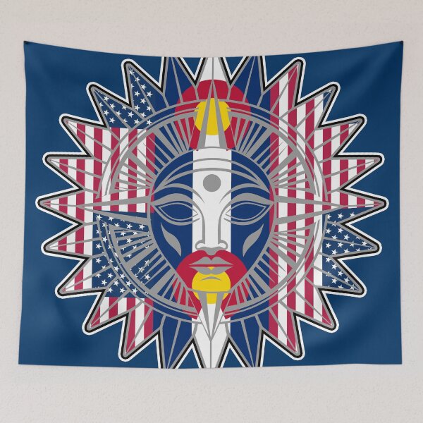 Item preview, Sun God in American and Colorado Flags 051825 03 designed and sold by Lazarustci.