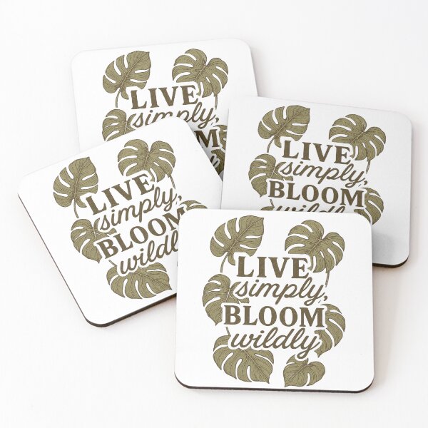 Item preview, Live Simply, Bloom Wildly – Vintage Botanical Quote with Monstera Leaves designed and sold by Meandmyshop.