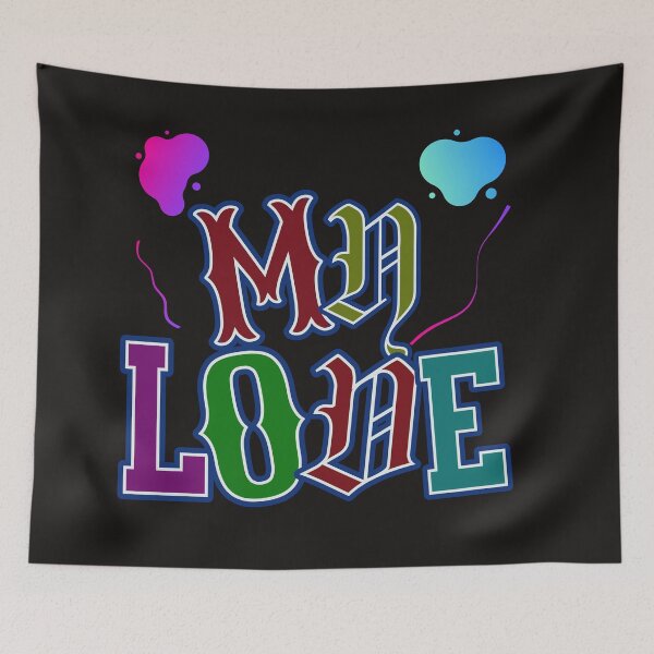 Item preview, My Love Bold Colorful Typography Design designed and sold by Moon2025.
