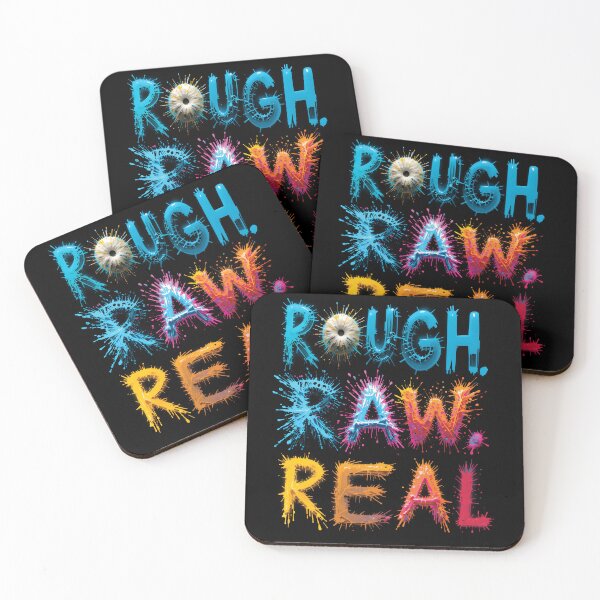 Item preview, ROUGH RAW REAL - Grunge Typography Art | Rebel Street Style designed and sold by BrushRushX.