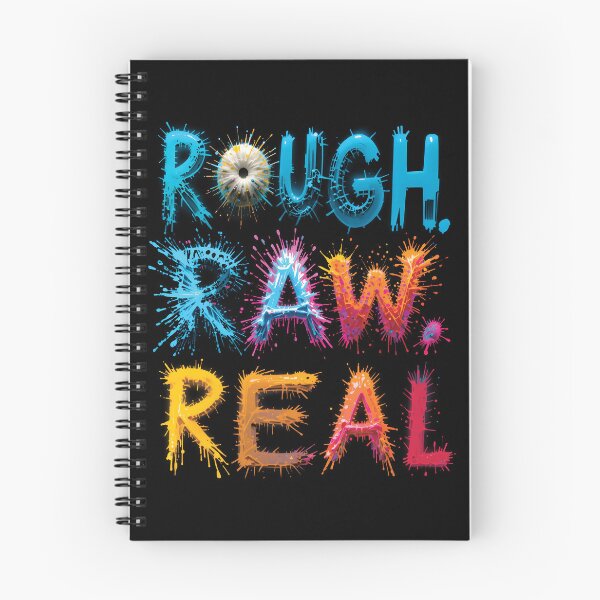Item preview, ROUGH RAW REAL - Grunge Typography Art | Rebel Street Style designed and sold by BrushRushX.