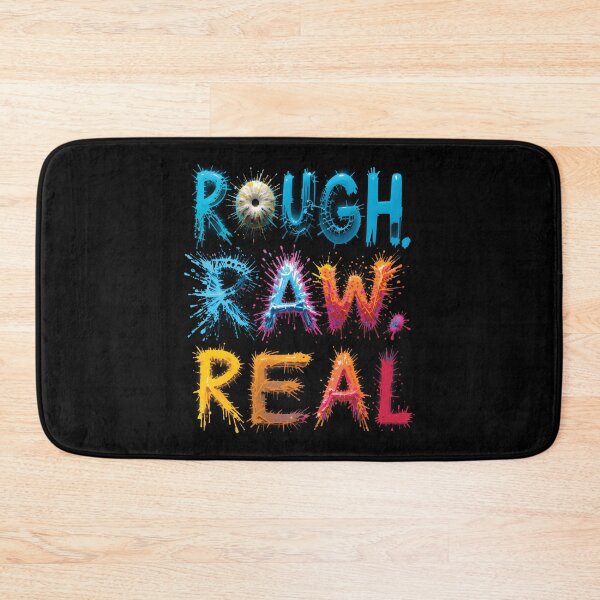 Item preview, ROUGH RAW REAL - Grunge Typography Art | Rebel Street Style designed and sold by BrushRushX.