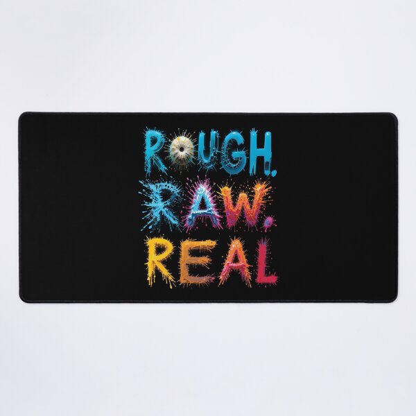 Aperçu de l'œuvre ROUGH RAW REAL - Typographie grunge | Style urbain rebelle créée et vendue par BrushRushX.