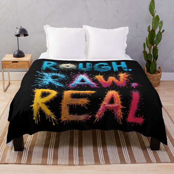 Item preview, ROUGH RAW REAL - Grunge Typography Art | Rebel Street Style designed and sold by BrushRushX.