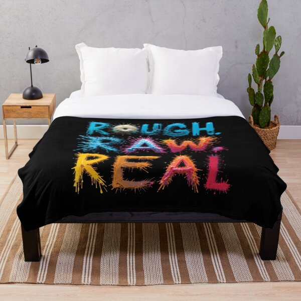 Aperçu de l'œuvre ROUGH RAW REAL - Typographie grunge | Style urbain rebelle créée et vendue par BrushRushX.