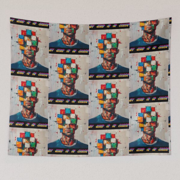 Item preview, My Mind Is In Chaos - Abstract Cubist Portrait designed and sold by Zakshop3.