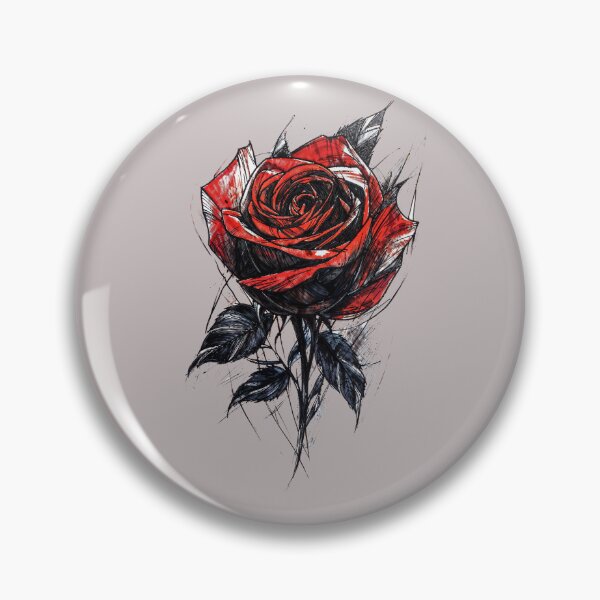 Item preview, Dark Gothic Red Rose Sketch – Grunge Tattoo Style Floral Art Design designed and sold by IdeaSmith.