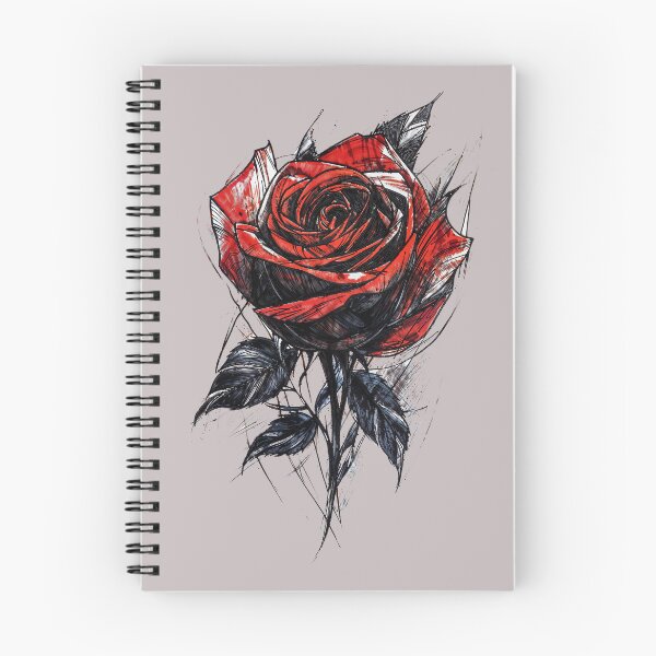 Item preview, Dark Gothic Red Rose Sketch – Grunge Tattoo Style Floral Art Design designed and sold by IdeaSmith.