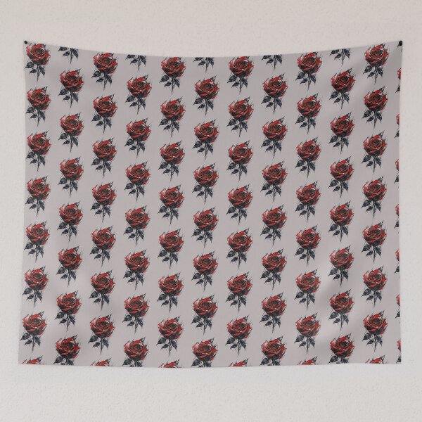 Item preview, Dark Gothic Red Rose Sketch – Grunge Tattoo Style Floral Art Design designed and sold by IdeaSmith.