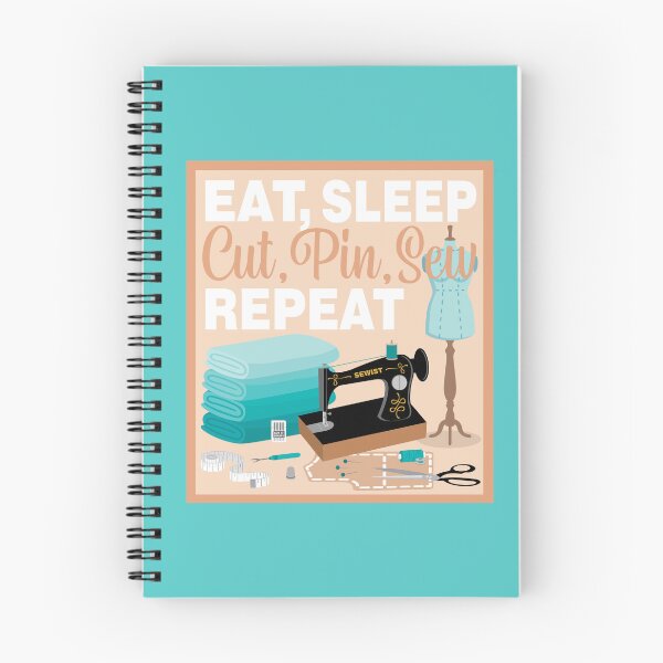 Item preview, Eat Sleep Repeat Dressmaking - Old Machine - TEAL designed and sold by StellarFX.