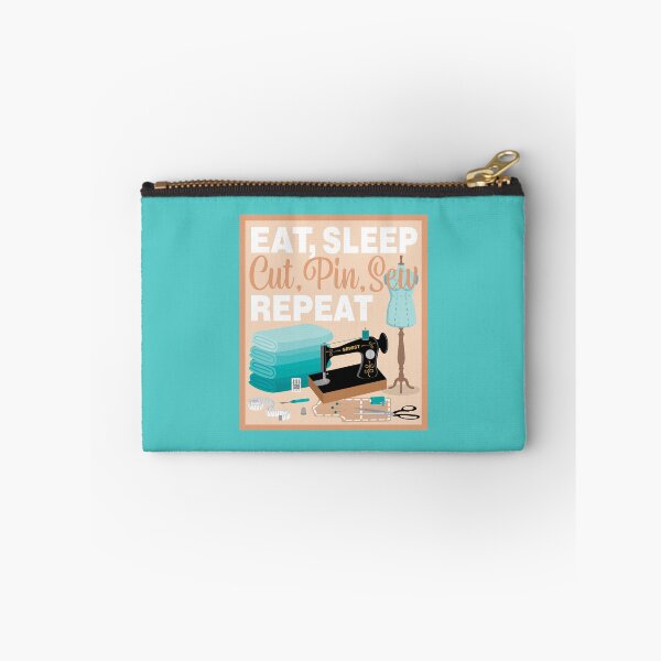 Item preview, Eat Sleep Repeat Dressmaking - Old Machine - TEAL designed and sold by StellarFX.