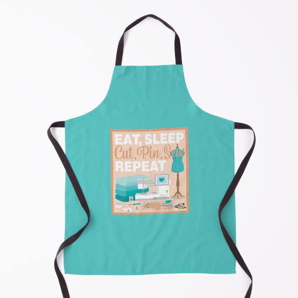 Item preview, Eat Sleep Repeat Dressmaking - Embroidery Machine - TEAL designed and sold by StellarFX.