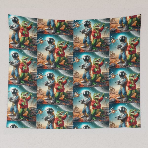 Item preview, astranaut and crocodile rap dancing designed and sold by Dogandesighn.