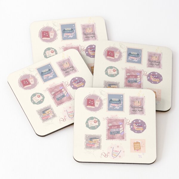 Item preview, fall bookish stamps collection designed and sold by Wordsmith-Wear.