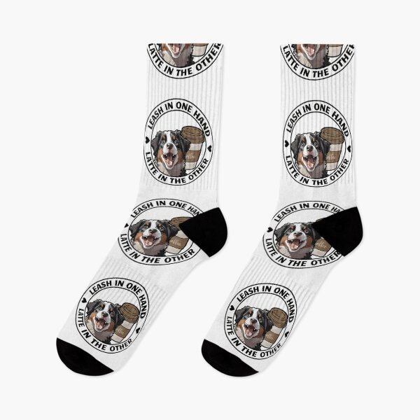 Item preview, Leash in one hand, latte in the other (black font) designed and sold by MySciPic.
