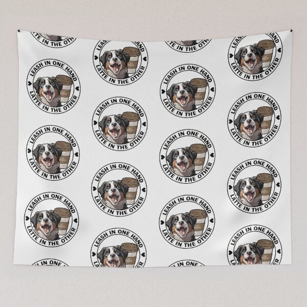 Item preview, Leash in one hand, latte in the other (black font) designed and sold by MySciPic.