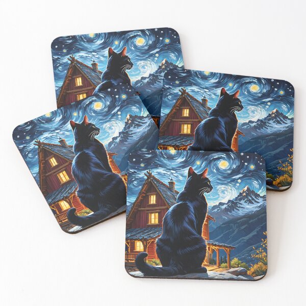 Item preview, Cat Admiring the Starry Night designed and sold by SublimeMusings.