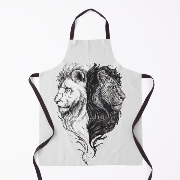 Item preview, Dual Lion Spirit Art – Yin Yang Black and White Jungle King Design designed and sold by IdeaSmith.