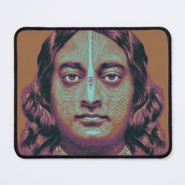 Item preview, Yogananda Surreal Neon Portrait Vintage Psychedelic Abstract designed and sold by Mystikos Art.