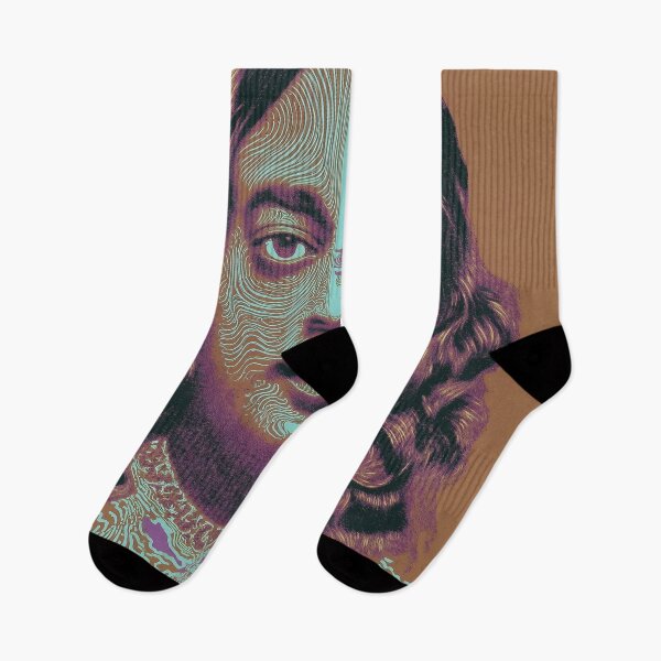 Item preview, Yogananda Surreal Neon Portrait Vintage Psychedelic Abstract designed and sold by Mystikos Art.