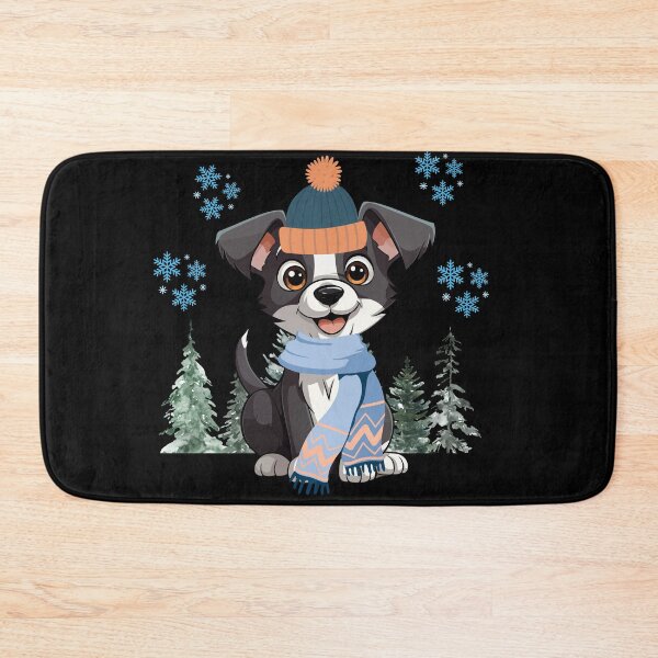 Item preview, Cute Winter Dog with Hat and Scarf in the Snowy Forest Copy designed and sold by MadeByKriss.