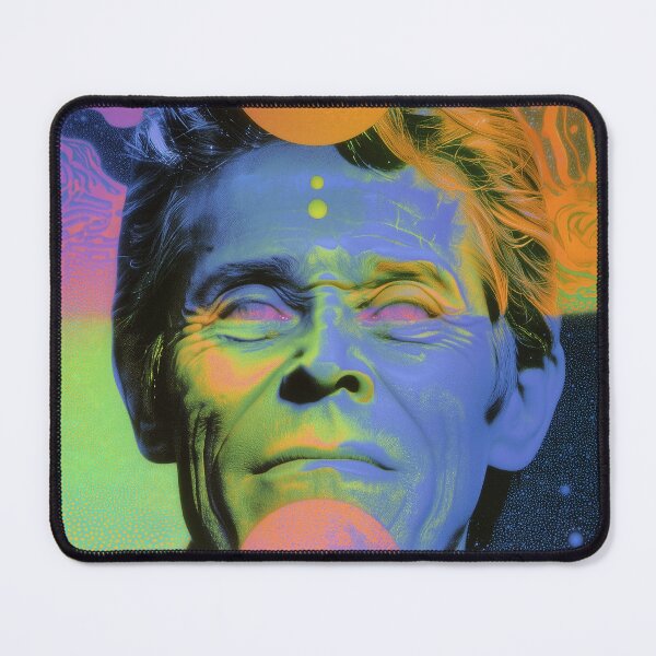 Item preview, Willem Dafoe Surreal Cosmic Neon Planetary Psychedelic Art designed and sold by Mystikos Art.