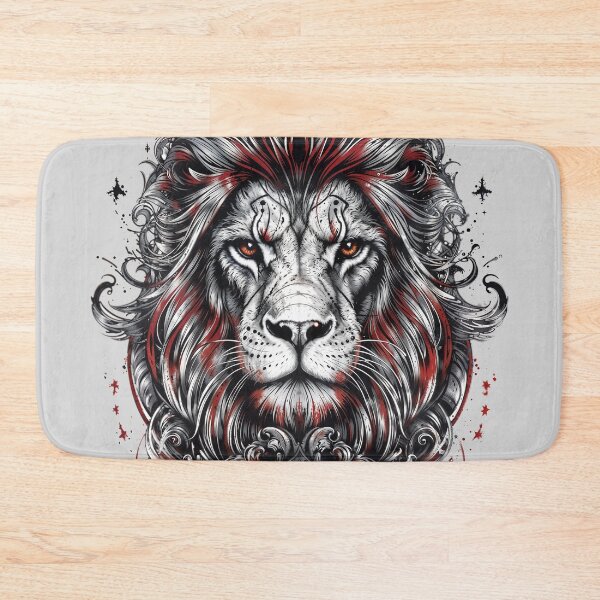 Item preview, Ornate Armored Lion Head – Regal Baroque Warrior King Design designed and sold by IdeaSmith.