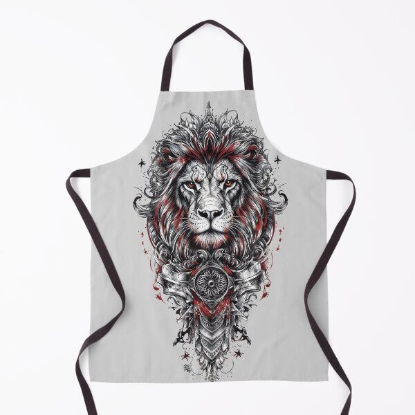 Item preview, Ornate Armored Lion Head – Regal Baroque Warrior King Design designed and sold by IdeaSmith.