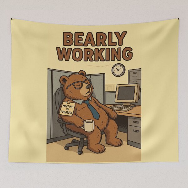 Item preview, Bearly Working – Office Nap Champ designed and sold by A Sinister Sly.